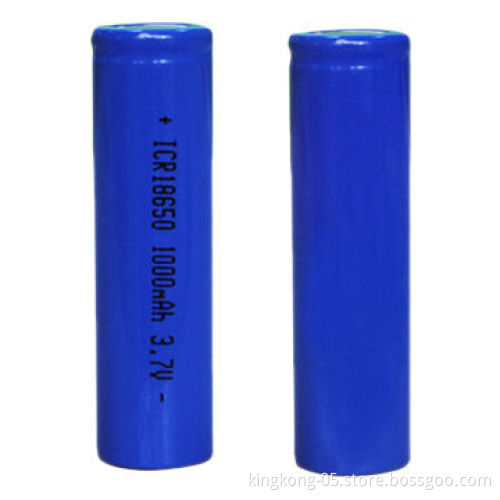 18650 1,000mAh Capacity and 3.7V Voltage Rechargeable Lithium Batteries